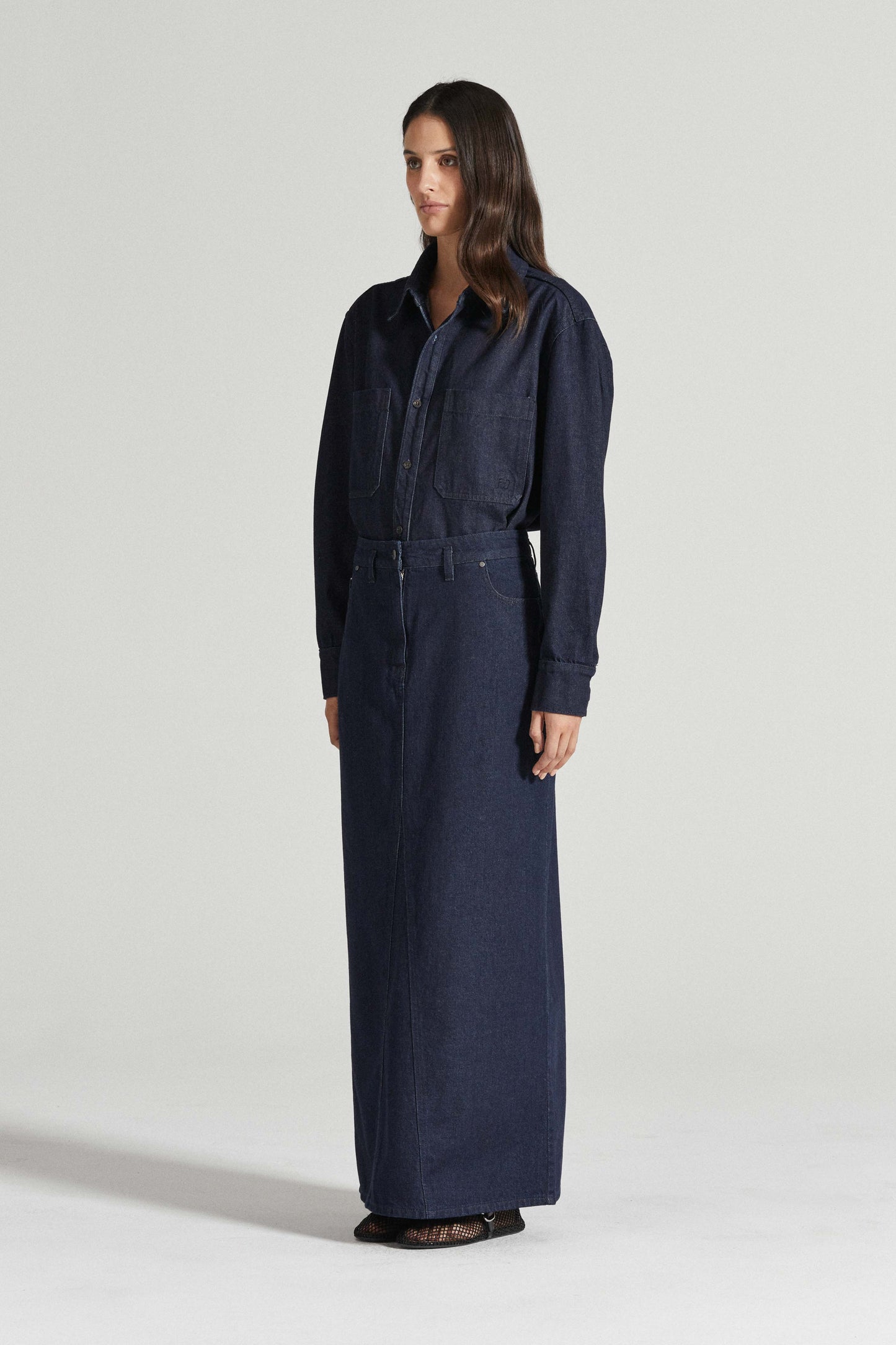 Felicity denim maxi skirt