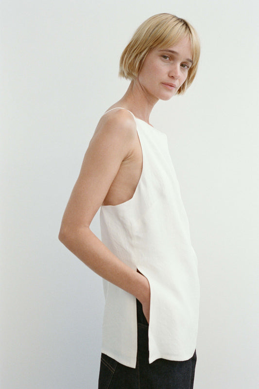 Lila crinkled-satin top