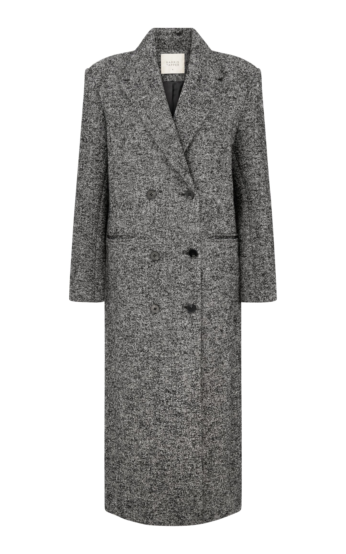 Harris Tapper Egon double-breasted herringbone wool-blend coat