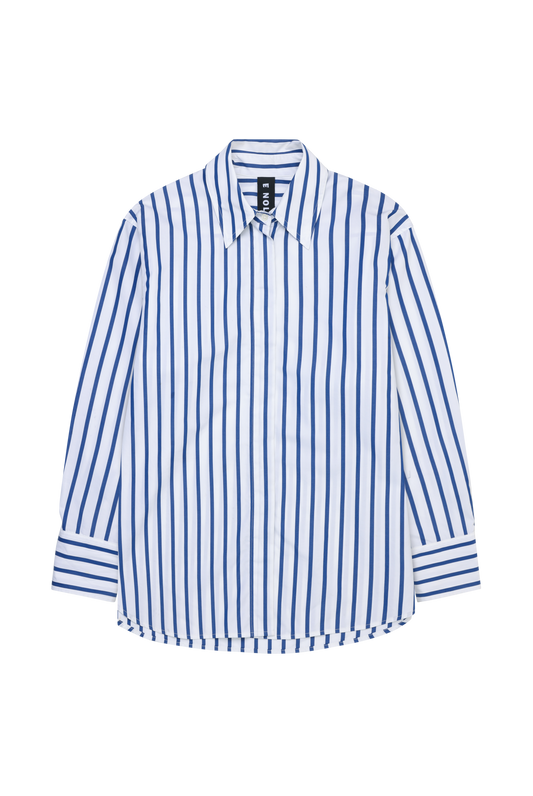 Striped oversized cotton-poplin shirt