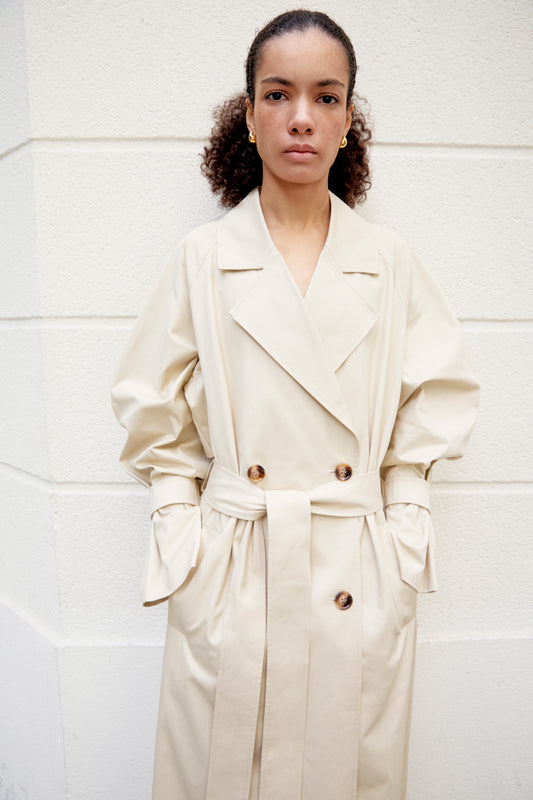 Penelope double-breasted cotton trench coat