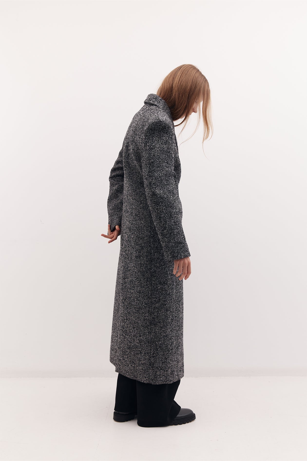 Harris Tapper Egon double-breasted herringbone wool-blend coat