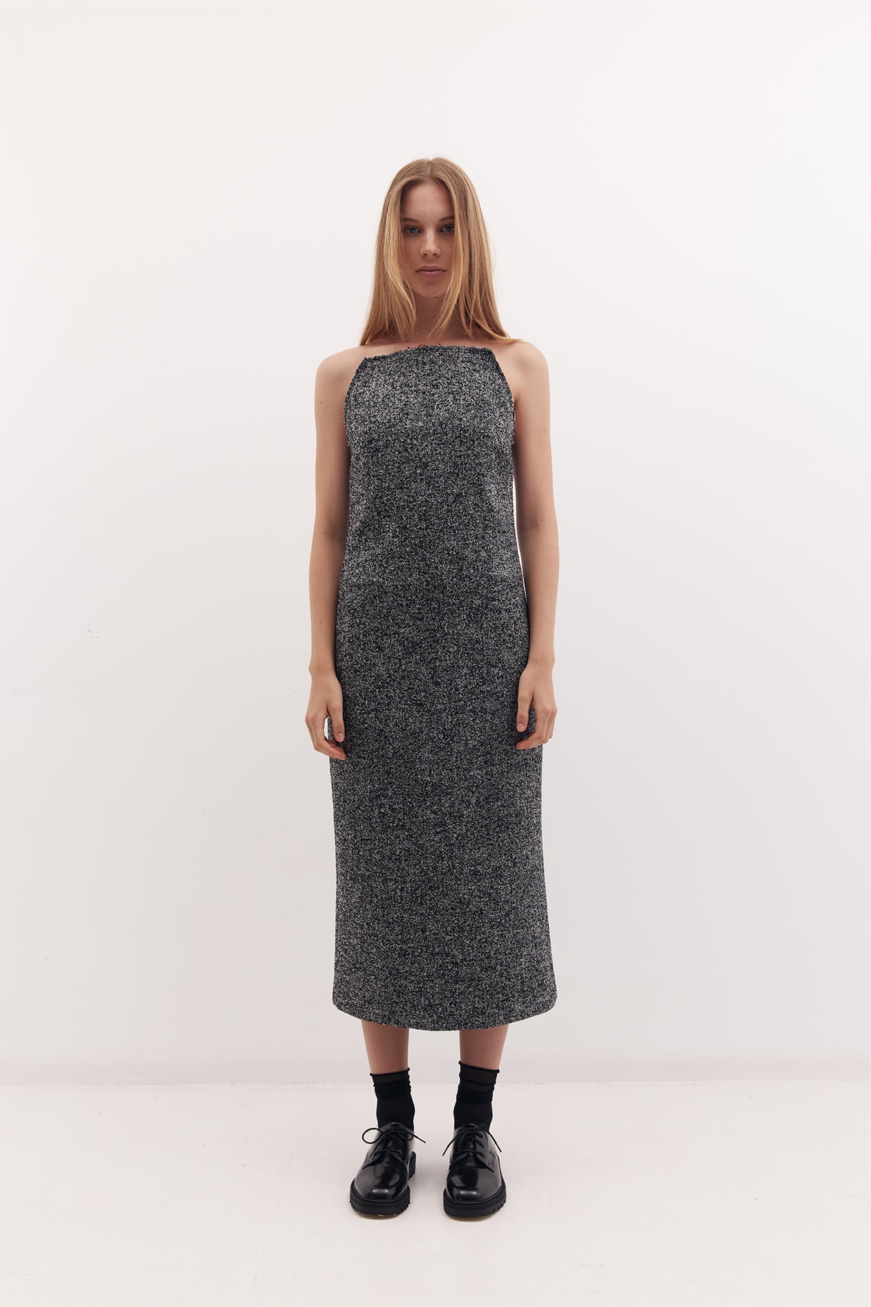 Harris Tapper Andree herringbone wool-blend midi dress