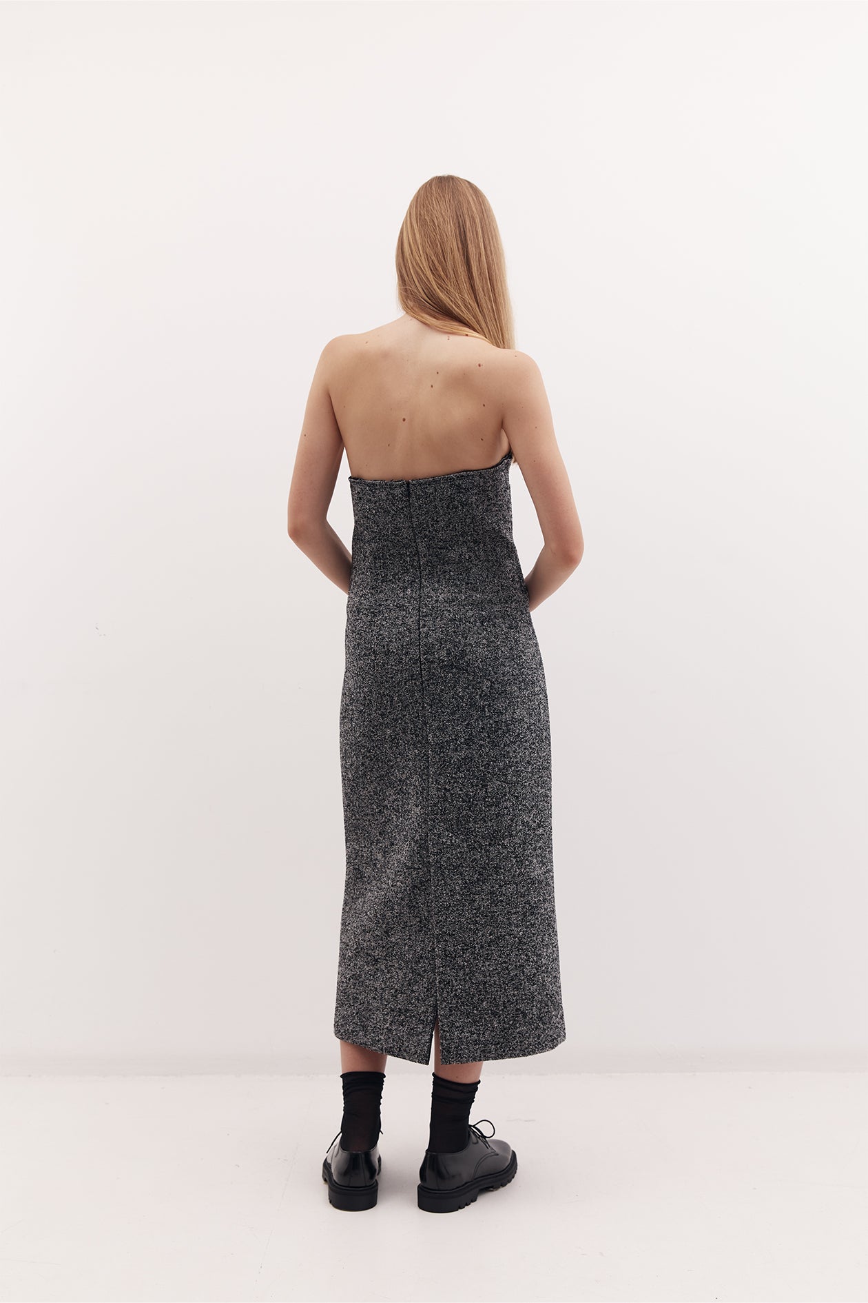 Harris Tapper Andree herringbone wool-blend midi dress